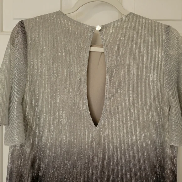 Show Me Your Mumu Size Small Jenner Dress Micro Pleat Silver Ombre - Picture 11 of 13